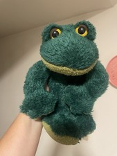 Russ Berrie Fleegle Frog Plush Stuffed Animal Heartcraft Dark Green 16  Vintage