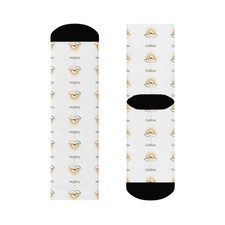 Coffee Cup Pattern Crew Socks | Latte Illustr...