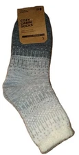Field And Stream Cozy Cabin Socks Infused With Aloe  Grey & White Color Fade