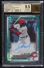 2021 Bowman Draft Chrome Pick Aqua Lava Refractor Jay Allen BGS 9.5 Auto sc8