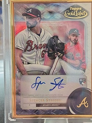 Topps 2022 Gold Label Framed Autographs Spencer  Strider RC Auto Gold 