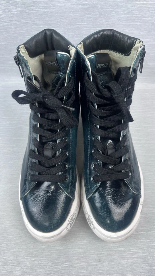 Bota Baja Premiata Edith en Pintura Verde Cremallera Lateral Talla 37 EU Para Mujer’s Foto 4 de 4