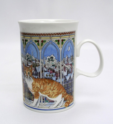 DUNOON CAT ON WINDOW LEDGE CHRISTMAS TIME MUG - MADE IN SCOTLAND EXCELLENT #2