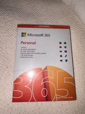 Microsoft 365 Personal - 1 Person - 1 Year Subscription - Brand New