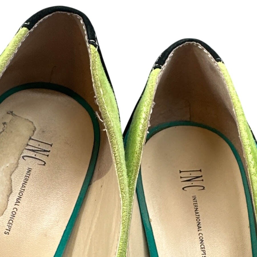 INC Platform Pump 10M Suede Patchwork Multicolor … - image 10