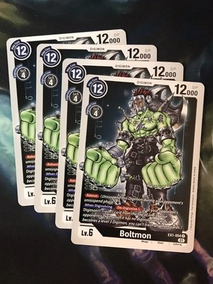 4x Digimon TCG - Boltmon EX1-054 U - Classic Collection - Black - NM/M Playset