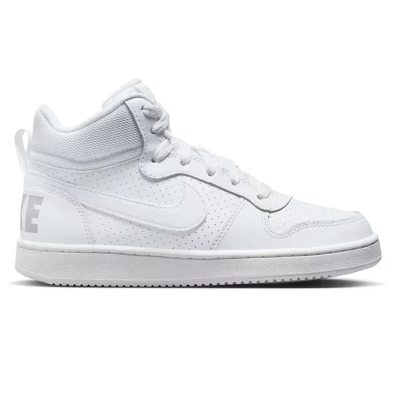 Nike Court Borough Mid Kids Shoes Trainers UK Size 5.5 White - Grey 839977 100