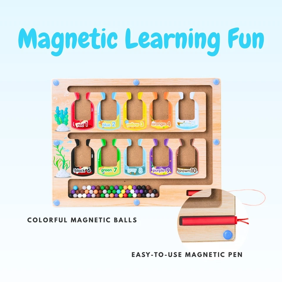 Juguete magnético de tablero de clasificación y conteo de colores para niños - Rompecabezas de aprendizaje Montessori Foto 4 de 4