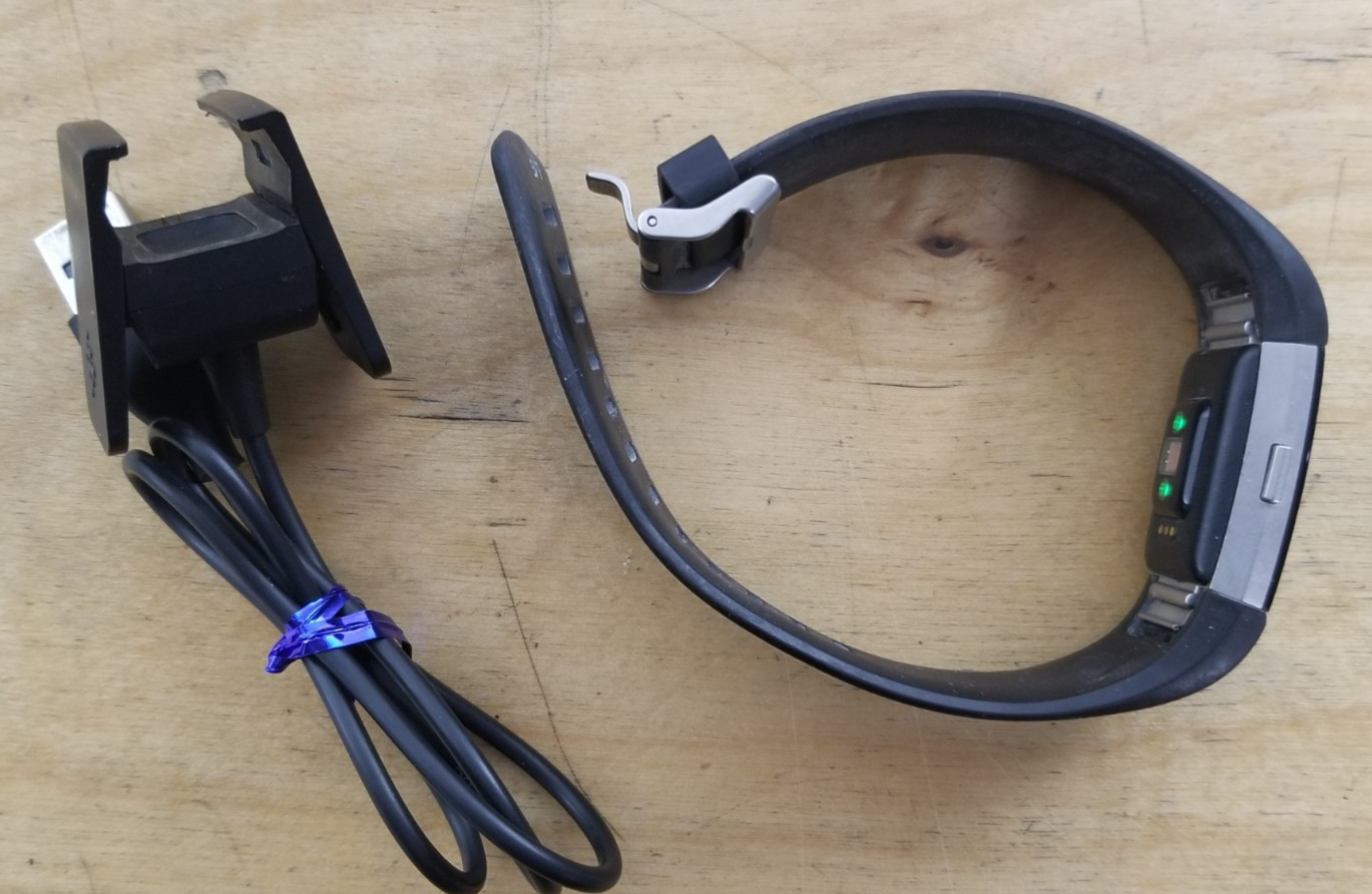 Fitbit Charge 2 (FB407) Fitness Tracker w/ Charger Large Band Black