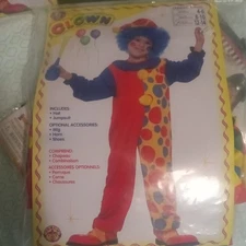 Forum Novelties Child Rainbow Circus Clown Costume, Large 12-14, Jumpsuit & Hat