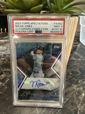 2023 Topps Xpectations Nolan Jones Auto Cyber Cyan RC Rookie #/10 Rockies PSA 9