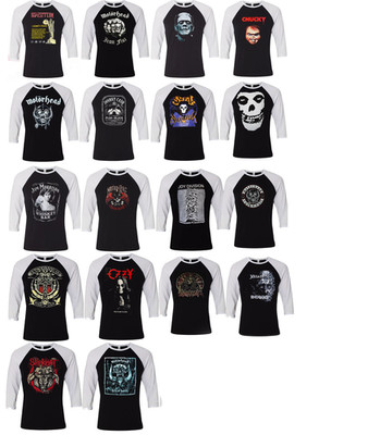 COLLECTION OF CLASSIC PUNK ROCK MEN'S BASEBALL TEE