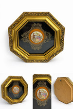 Romantic Rococo Revival Gilt Shadowbox Miniature Court Wall Art CIRCA 1950s