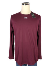 Under Armour Men  s Locker Tee 2.0 Long Sleeve Size Large TALL Burgundy NEW