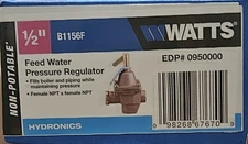 💦 Watts B1156F 1/2" Feed Water Pressure Regulator EDP#0950000 NEW 💦
