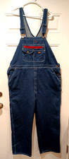 Dickies Mens Denim Bib Overalls Workwear Carpenter Pkts Size XLR-- FITS 46x30.5