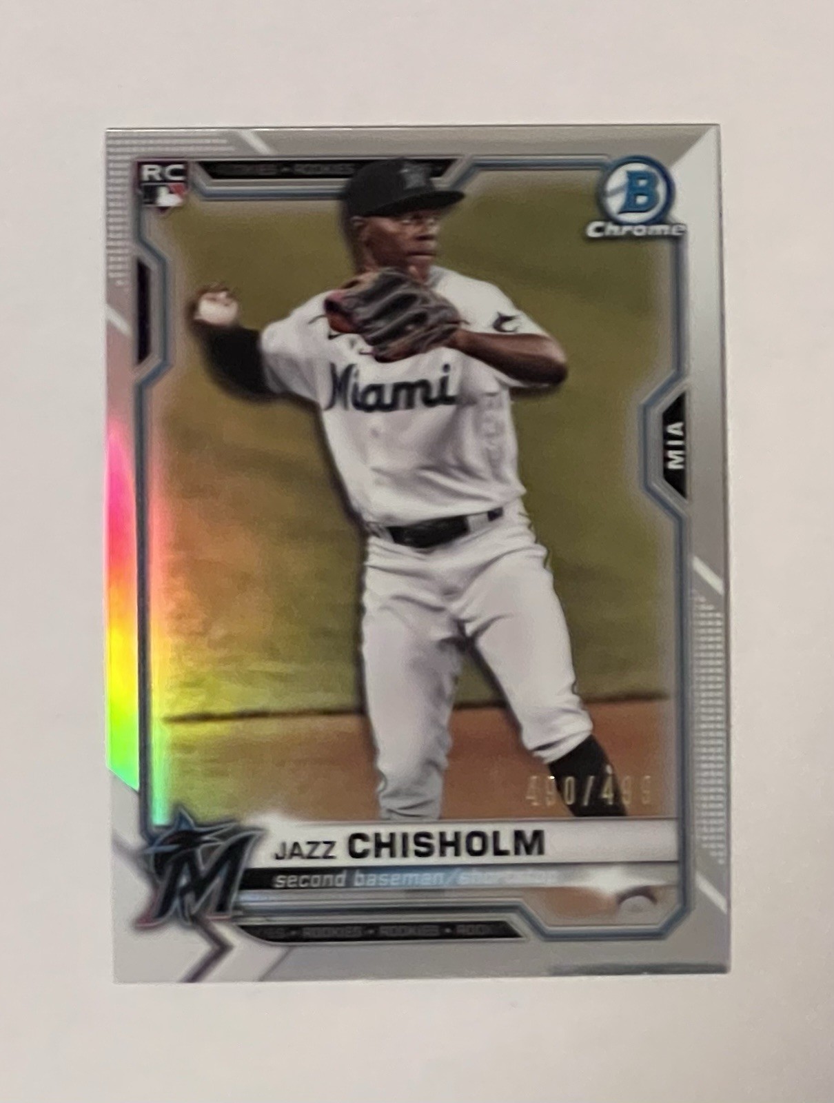2021 Bowman Chrome Refractor #57 Jazz Chisholm Rookie RC #/499