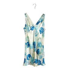 Oscar De La Renta Floral Nightie Slip Dress Women's Blue Size Medium