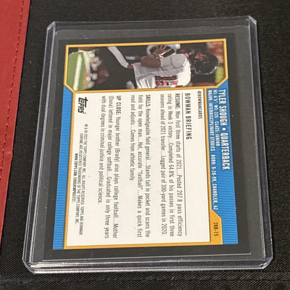 Tyler Shough 2022 Topps Bowman U 2000 Throwback RC Texas Tech Louisville - Image 2 of 2