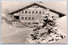 Antique Switzerland Postcard ADELBODEN Chalet Girl Scouts 1955 RPPC