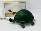 Vtg Tiffany Style Turtle Lamp Brass Cast Iron Green Glass Nightlight Art Nouveau