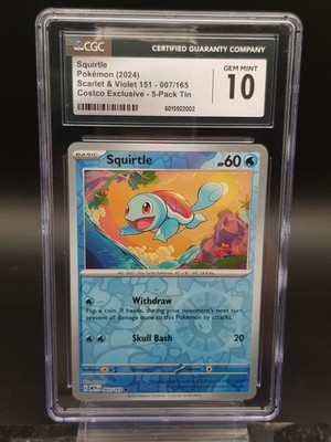 Pokemon Squirtle 007/165 Scarlet & Violet 151 Costco Exclusive Grade 10 CGC