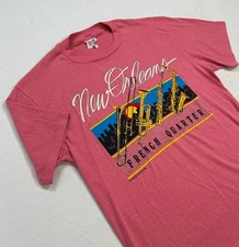 Vintage 80s Single Stitch New Orleans T Shirt Sz M French Quarter Jazz Tee 1986