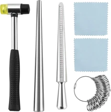 FLKQC Ring Mandrel Sizer Tool with Metal Finger Sizing Measuring... 