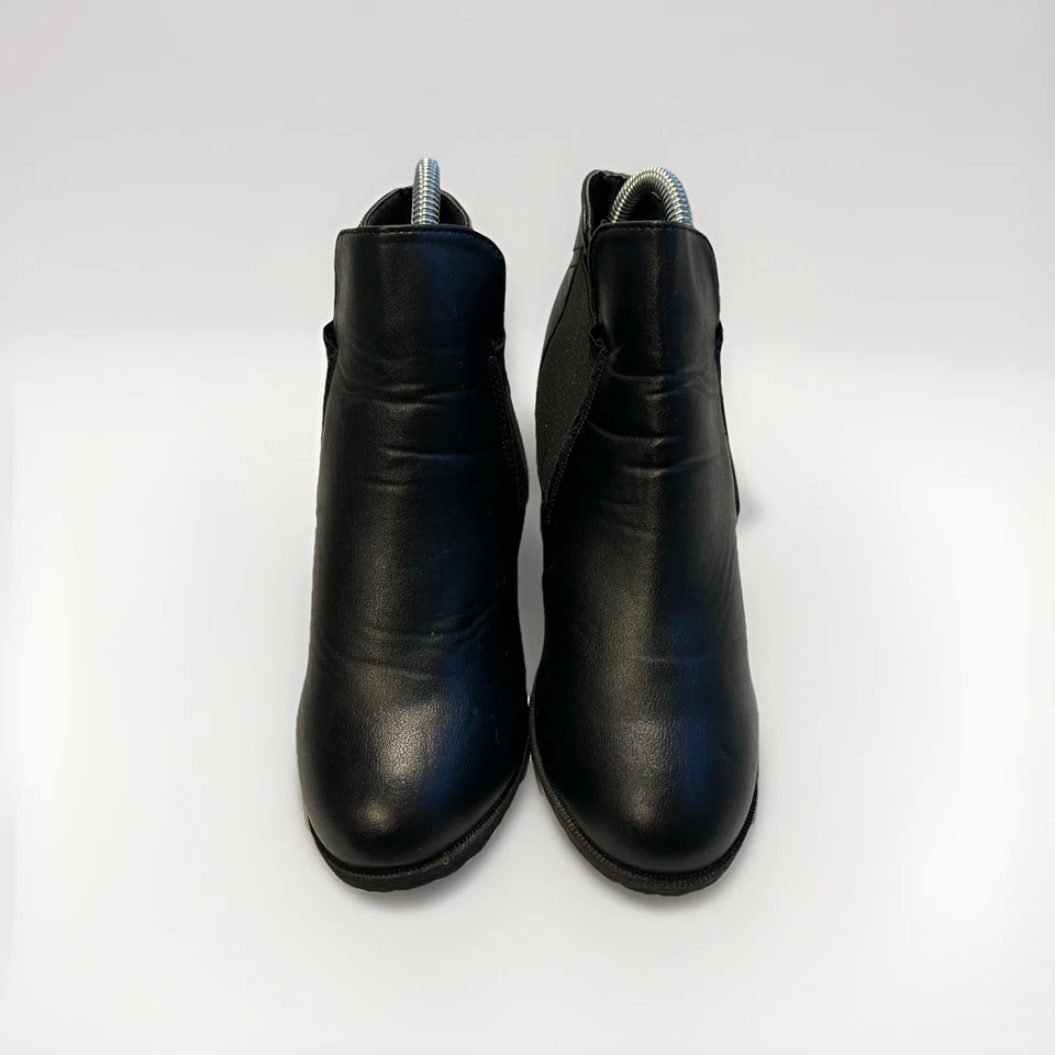 Кукольный домик ботинки лодыжки женщин размер 6,5 кожи 3» на танкетке каблуки цвет черный - Изображение 2 из 4