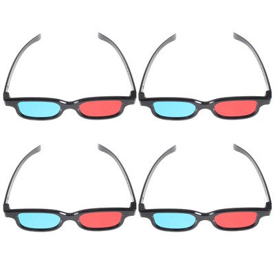  4 Pcs 3d Glasses Computer Red Lens Sunglasses Miss Office Display
