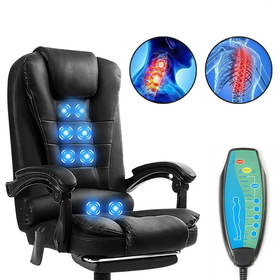 Massage Office Chair Gaming PC Computer Desk Executive Swivel Recliner