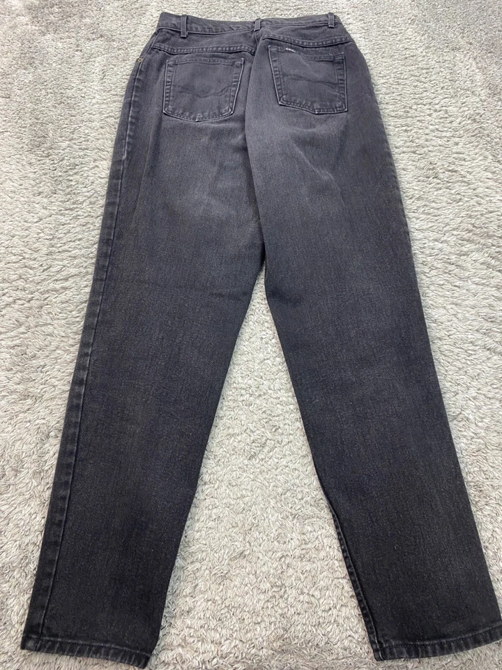 Jeans CHIC De Colección Para Mujer 10 Promedio Negros Tiro Alto Pierna Cónica Mamá Denim Años 90 Y2K Foto 2 de 4