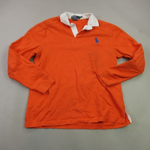 Polo Ralph Lauren Shirt Mens Large Collar Long Sleeve Custom Fit Polo Orange