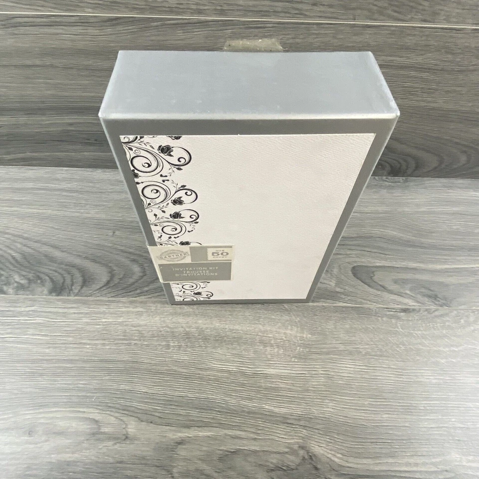 Kit de invitación de compromiso de boda Gartner 50 unidades blanco y negro ornamentado nuevo Foto 3 de 4