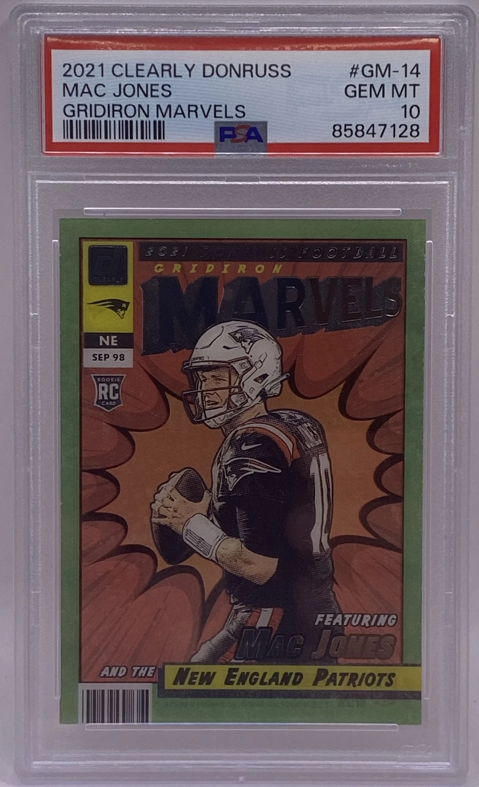 Mac Jones Panini Clearly Donruss Gridiron Marvels #GM14 Base