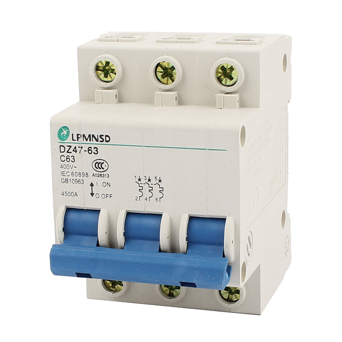 DZ47-63 C63 AC 400V 63A 3 Pole Overload Protection Miniature