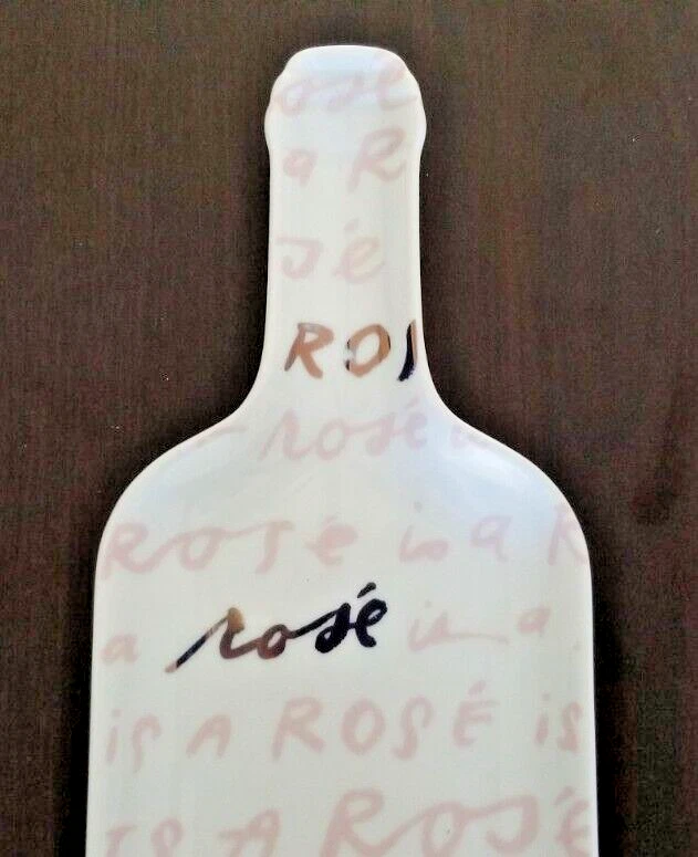 FRINGE STUDIO A Rose' Is A Rose' Wine Bottle Shape Serving Tray 14" x 5" - NEW - Image 2 of 4