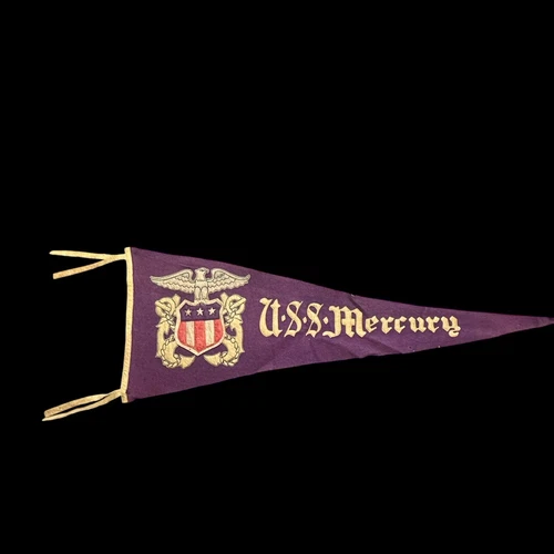 W W 1 Naval Pennant ~ U S S MERCURY RARE!!!! HTF !!!!