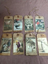 Christmas Hang Tags Children Old Photo Kids Pics Junk Journal Bookmark