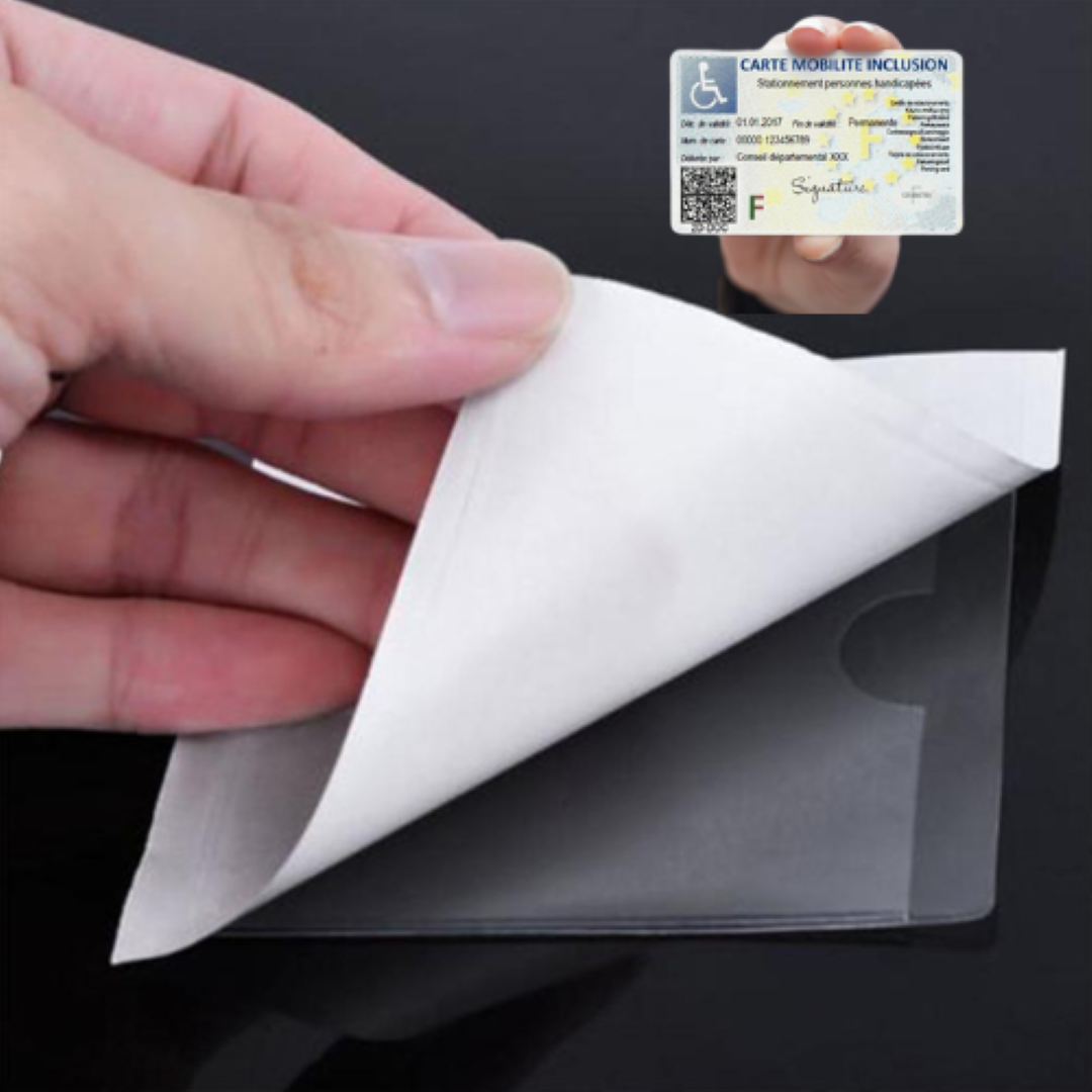 Lot De 5 Porte-cartes IC Pour Pare-brise – Fixation Par Ventouse, Gestion Personnel/véhicule, ABS Beige 90x60mm