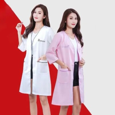 Beauty Uniform Manager Work Clothes Spa Uniform Short-sleeve Lab Coat Scrubs New