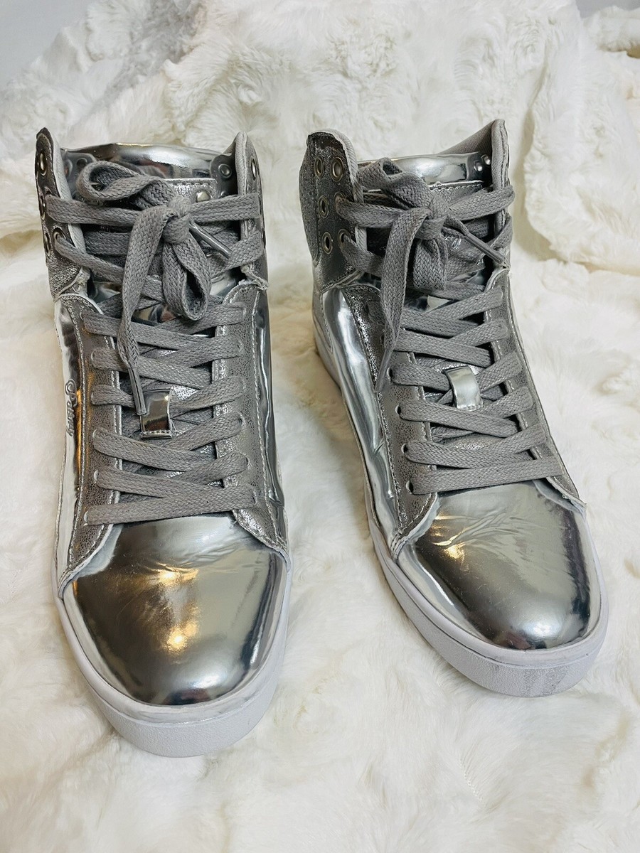Pastry Dance Glitter Silver Dance Hip Hop Sneaker Shoes Sz