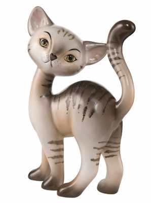 Goebel Kitty de luxe Tabby Kitty Charming 20 cm hoch 66800741 Neu Katze Skulptur