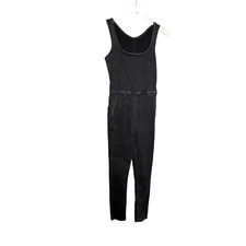 FREE PEOPLE Scarlet black denim Stretchy skinny jumpsuit overalls size 4