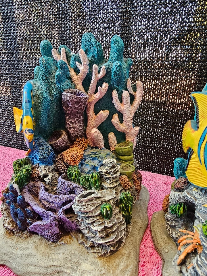 Sujetalibros de arrecife de coral de peces tropicales gráfico Figi 1993 soporte para libros océano playa Foto 2 de 4