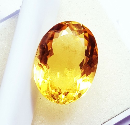 Loose Gemstone Citrine Oval Shape 8.05 Ct Transparent Certified 14.80 MM - Picture 3 of 6