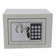 9" Electronic Safe Security Box Gun Money Home Hotel Office Wall Cabinet White