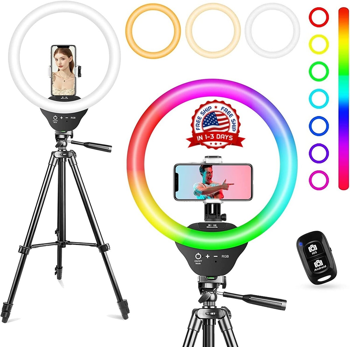 Aro De Luz Anillo LED Profesional Con Tripie Bluetooth Remoto Para