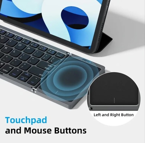 Wireless Foldable Space Saving Rechargeable Keyboard With Touchpad Cool Tech - Picture 2 of 8