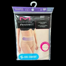 Maidenform Flexees Beige 2XL Shapes Firm No Pinch Waistband Brief Cool comfort